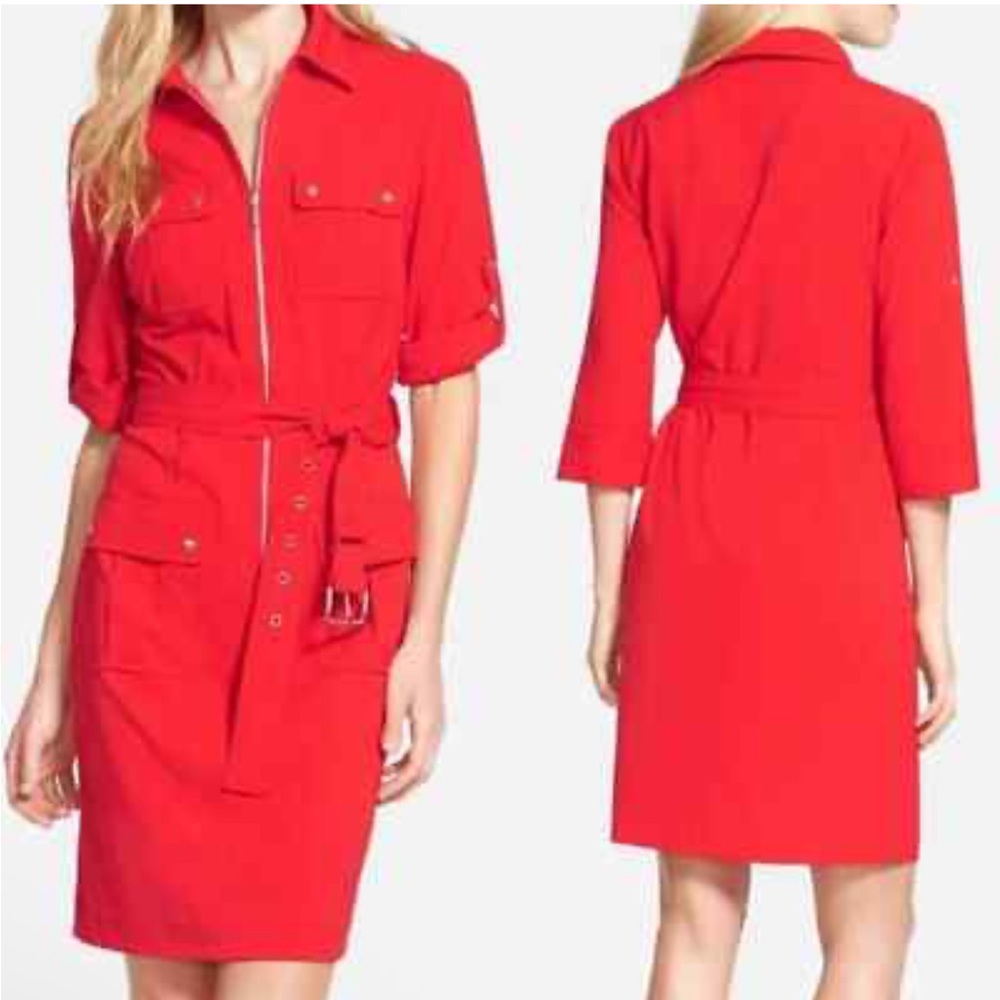 Michael Kors Vibrant Red Pocketed Dress
